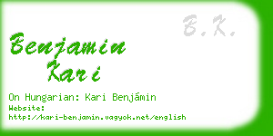 benjamin kari business card